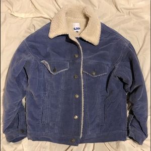 SJYP Faux sterling lined cotton corduroy jacket
